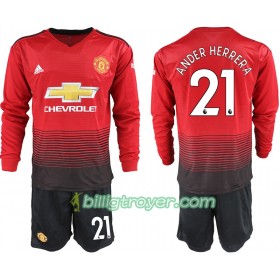 Billige Fotballdrakter Manchester United ANDER HERRERA 21 Barn Hjemmedraktsett 2018/19 Langermet